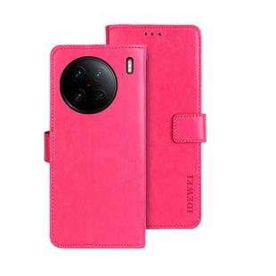 For vivo X90 Pro idewei Crazy Horse Texture Leather Phone Case(Rose Red)