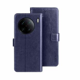 For vivo X90 Pro+ idewei Crazy Horse Texture Leather Phone Case(Dark Blue)