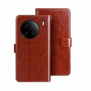 For vivo X90 Pro+ idewei Crazy Horse Texture Leather Phone Case(Brown)