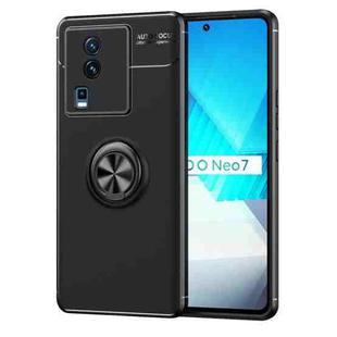 For vivo iQOO Neo7 Metal Ring Holder TPU Phone Case(Black)