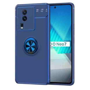 For vivo iQOO Neo7 Metal Ring Holder TPU Phone Case(Blue)