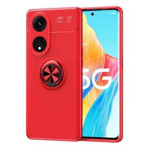 For OPPO A1 Pro Metal Ring Holder TPU Phone Case(Red)