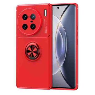 For vivo X90 Pro+ Metal Ring Holder TPU Phone Case(Red)