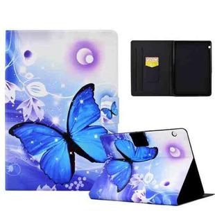 For Huawei MediaPad T5 Electric Pressed TPU Leather Tablet Case(Blue Butterfly)