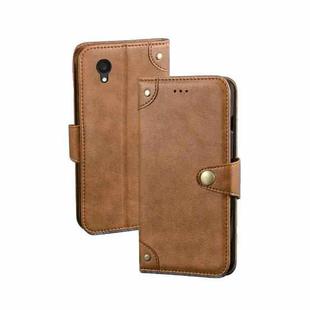 For Alcatel 1 Ultra idewei Retro Texture Leather Phone Case(Khaki)
