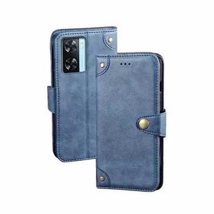 For OPPO A77s idewei Retro Texture Leather Phone Case(Blue)