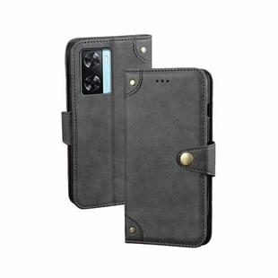 For OPPO A77s idewei Retro Texture Leather Phone Case(Black)