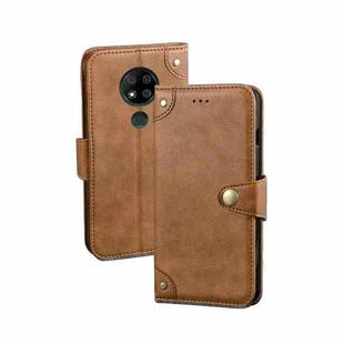 For Oukitel C19 Pro idewei Retro Texture Leather Phone Case(Khaki)