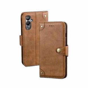 For Tecno Pova 4 idewei Retro Texture Leather Phone Case(Khaki)