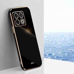 For OnePlus 10 Pro XINLI Straight 6D Plating Gold Edge TPU Phone Case(Black)