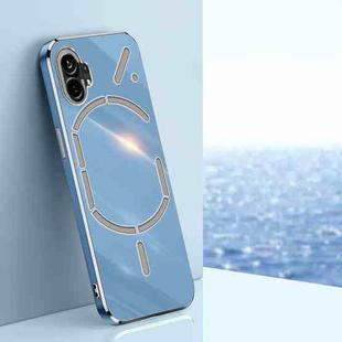 For Nothing Phone 1 XINLI Straight 6D Plating Gold Edge TPU Phone Case(Celestial Blue)