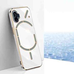 For Nothing Phone 1 XINLI Straight 6D Plating Gold Edge TPU Phone Case(White)