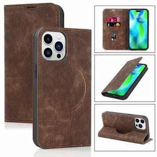 For iPhone 14 Pro Wireless Charging Magsafe Leather Phone Case(Brown)