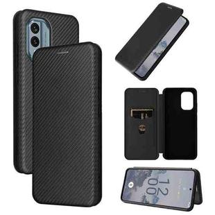 For Nokia X30 5G Carbon Fiber Texture Flip Leather Phone Case(Black)