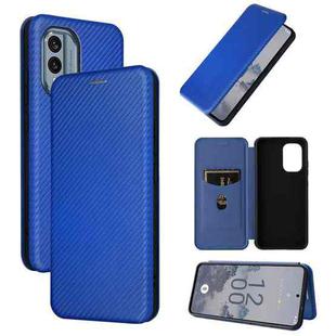 For Nokia X30 5G Carbon Fiber Texture Flip Leather Phone Case(Blue)