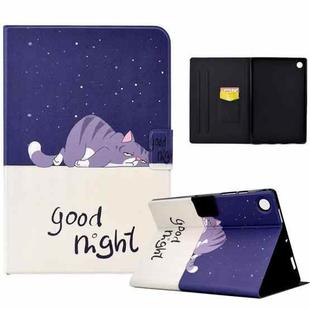 For Samsung Galaxy Tab A8 10.5 2021 / A8 2022 Electric Pressed TPU Smart Leather Tablet Case(Lazy Cat)