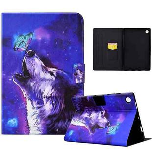 For Samsung Galaxy Tab A8 10.5 2021 / A8 2022 Electric Pressed TPU Smart Leather Tablet Case(Butterfly Wolf)