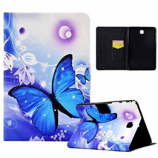 For Samsung Galaxy Tab A 8.0 T350 Electric Pressed TPU Smart Leather Tablet Case(Blue Butterfly)