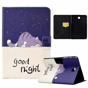 For Samsung Galaxy Tab A 8.0 T350 Electric Pressed TPU Smart Leather Tablet Case(Lazy Cat)