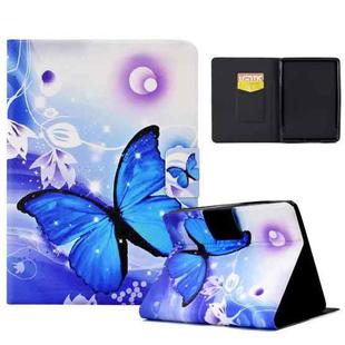 For Amazon Kindle Paperwhite 4/3/2/1 Electric Pressed TPU Smart Leather Tablet Case(Blue Butterfly)