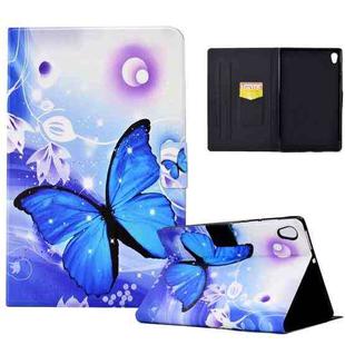 For Lenovo Tab M10 HD Gen 2 Electric Pressed TPU Smart Leather Tablet Case(Blue Butterfly)