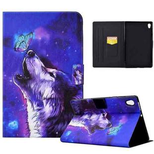 For Lenovo Tab M10 HD Gen 2 Electric Pressed TPU Smart Leather Tablet Case(Butterfly Wolf)
