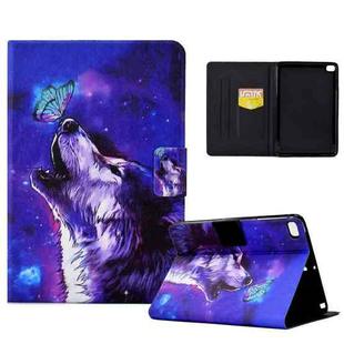 For iPad mini 5 / 4 / 3 / 2 / 1 Electric Pressed TPU Smart Leather Tablet Case(Butterfly Wolf)