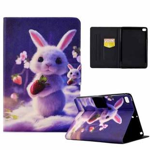 For iPad mini 5 / 4 / 3 / 2 / 1 Electric Pressed TPU Smart Leather Tablet Case(Strawberry Bunny)