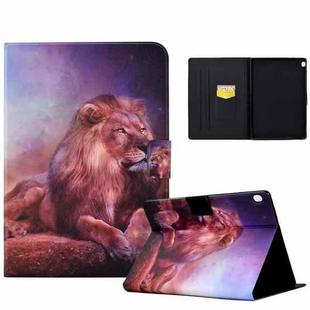 For Lenovo Tab M10 FHD REL Electric Pressed TPU Smart Leather Tablet Case(Lion King)