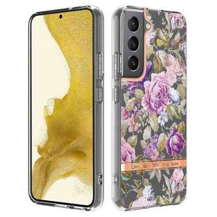 For Samsung Galaxy S23+ 5G Flowers and Plants Series IMD TPU Phone Case(Purple Peony)