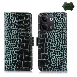 For OPPO Reno9 / Reno9 Pro Crocodile Top Layer Cowhide Leather Phone Case(Green)