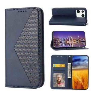 For Xiaomi 13 Cubic Grid Calf Texture Magnetic Leather Phone Case(Blue)