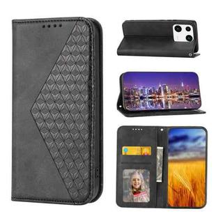 For Xiaomi 13 Pro Cubic Grid Calf Texture Magnetic Leather Phone Case(Black)