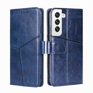 For Samsung Galaxy S23 5G Geometric Stitching Horizontal Flip Leather Phone Case(Blue)