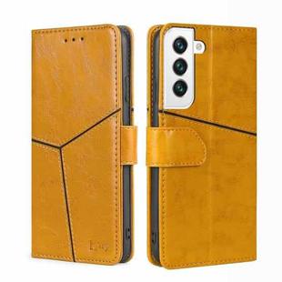 For Samsung Galaxy S23 5G Geometric Stitching Horizontal Flip Leather Phone Case(Yellow)