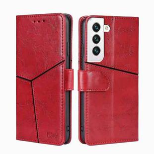 For Samsung Galaxy S23 5G Geometric Stitching Horizontal Flip Leather Phone Case(Red)