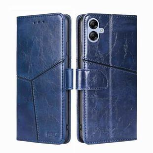 For Samsung Galaxy A04E Geometric Stitching Horizontal Flip Leather Phone Case(Blue)