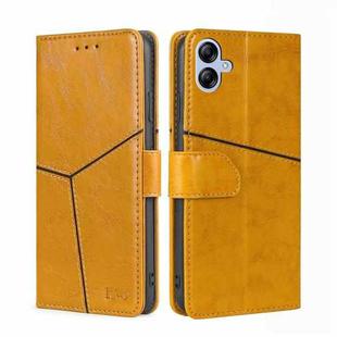 For Samsung Galaxy A04E Geometric Stitching Horizontal Flip Leather Phone Case(Yellow)