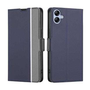 For Samsung Galaxy A04E Twill Texture Side Button Leather Phone Case(Blue)
