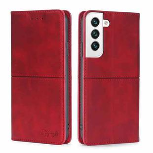 For Samsung Galaxy S23 5G Cow Texture Magnetic Horizontal Flip Leather Phone Case(Red)