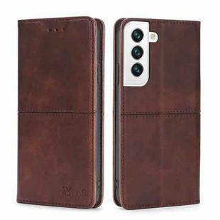 For Samsung Galaxy S23 5G Cow Texture Magnetic Horizontal Flip Leather Phone Case(Dark Brown)