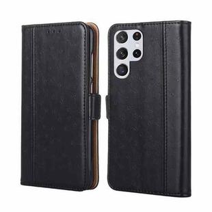 For Samsung Galaxy S23 Ultra 5G Ostrich Texture Flip Leather Phone Case(Black)