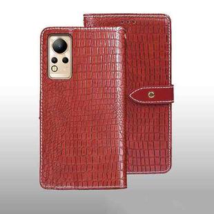 For Infinix Note 12 idewei Crocodile Texture Leather Phone Case(Red)