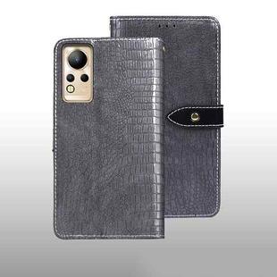 For Infinix Note 12 idewei Crocodile Texture Leather Phone Case(Grey)