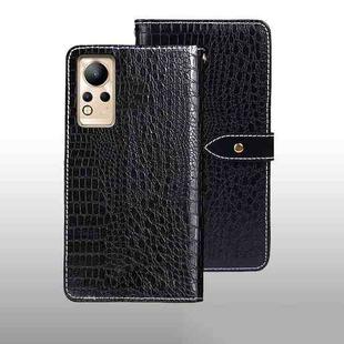 For Infinix Note 12 idewei Crocodile Texture Leather Phone Case(Black)