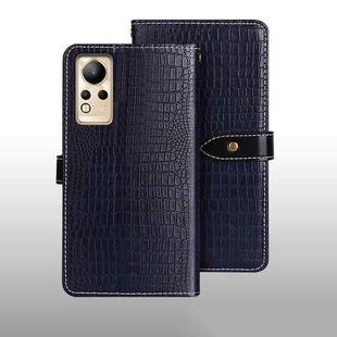 For Infinix Note 12 idewei Crocodile Texture Leather Phone Case(Dark Blue)