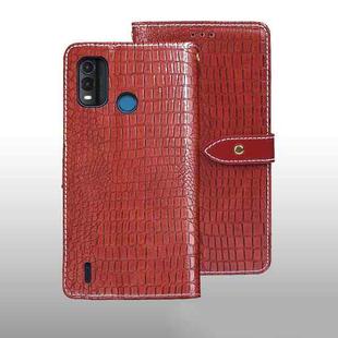For Nokia G11 Plus idewei Crocodile Texture Leather Phone Case(Red)