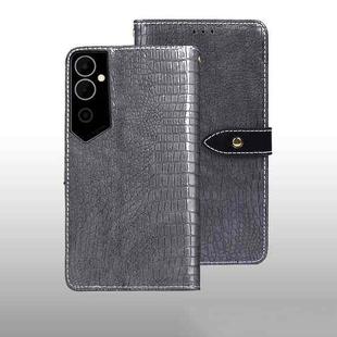 For Tecno Pova Neo 2 idewei Crocodile Texture Leather Phone Case(Grey)