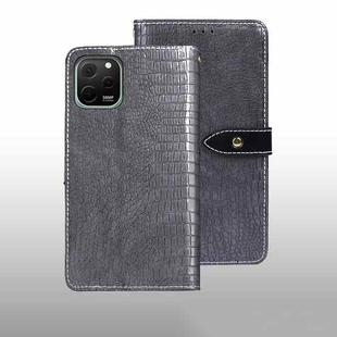 For Huawei nova Y61 4G idewei Crocodile Texture Leather Phone Case(Grey)