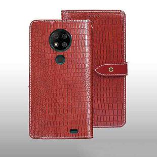 For Oukitel C19 Pro idewei Crocodile Texture Leather Phone Case(Red)